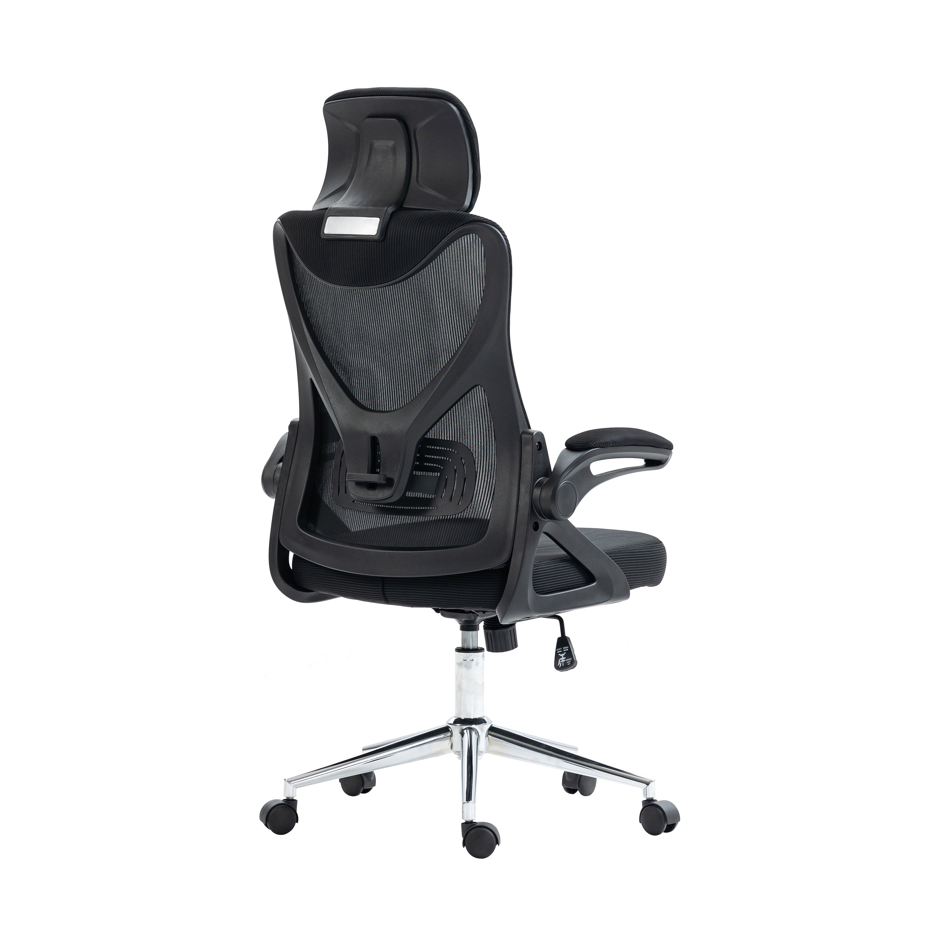 Techni Mobili Essential Ergonomic Office Chair with Lumbar Support & Adjustable Headrest, Black RTA-3263C-BK