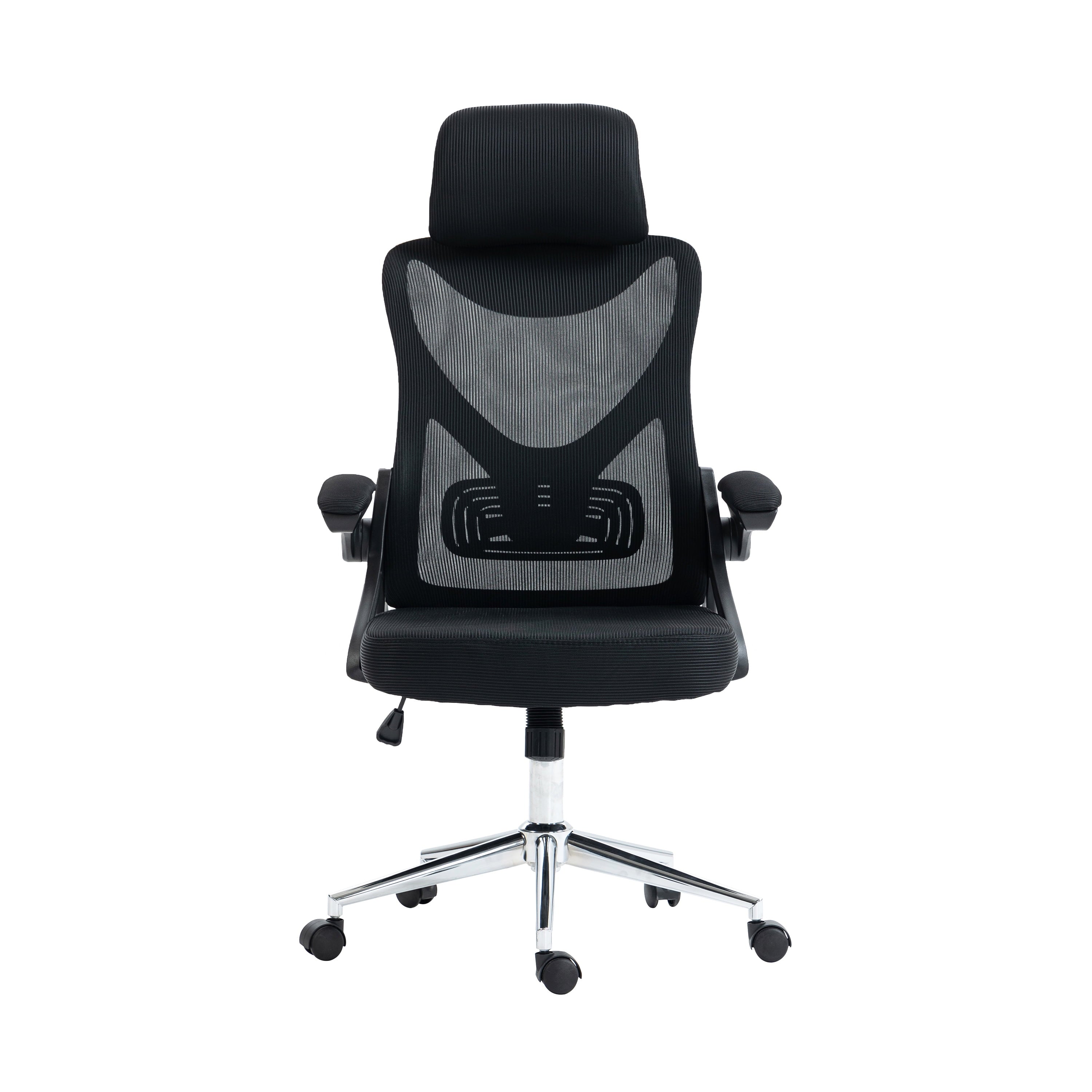 Techni Mobili Essential Ergonomic Office Chair with Lumbar Support & Adjustable Headrest, Black RTA-3263C-BK
