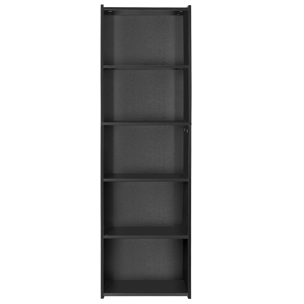 ZENSTYLE 5 Tier Bookcase Bookshelf Storage Wall Shelf Organizer Display Stand Home Office Black