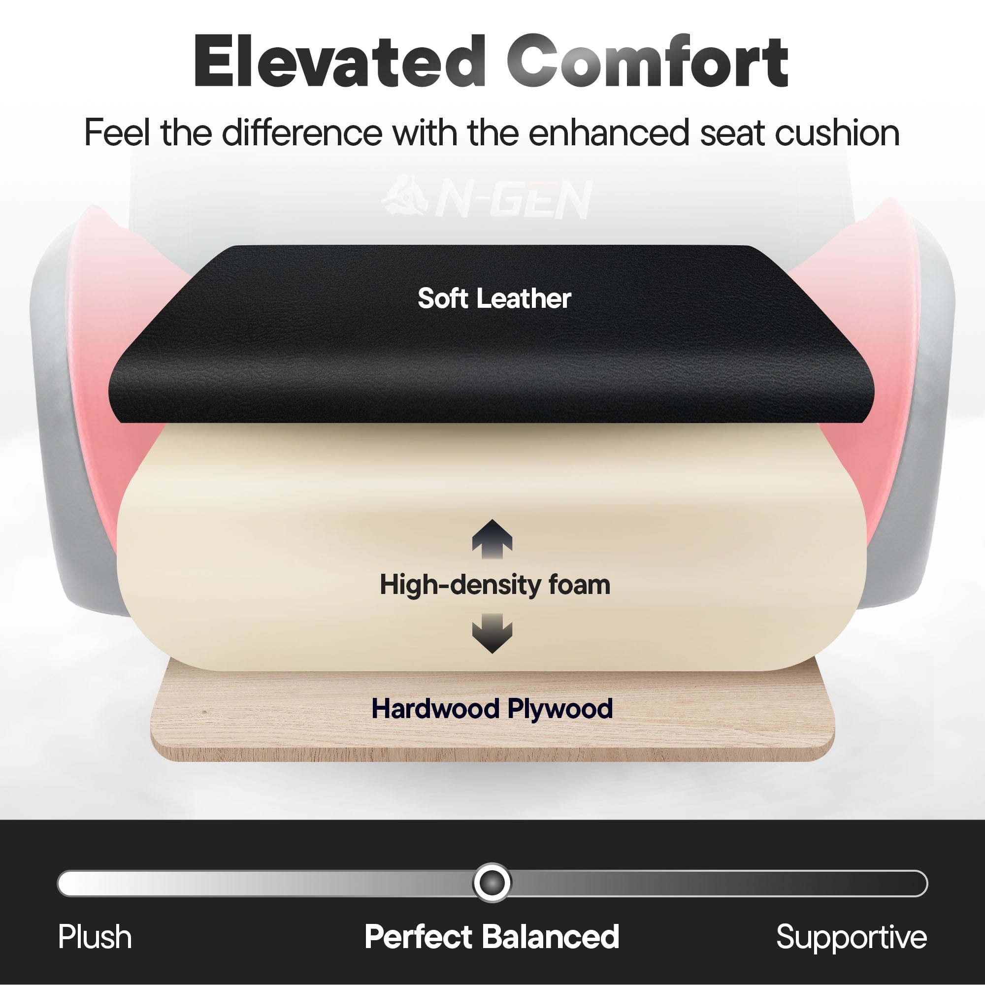 CELTOSS Red Office Gaming Chair with Footrest & Lumbar Support, Ergonomic Adjustable Computer Chair with Swivel Seat & Headrest