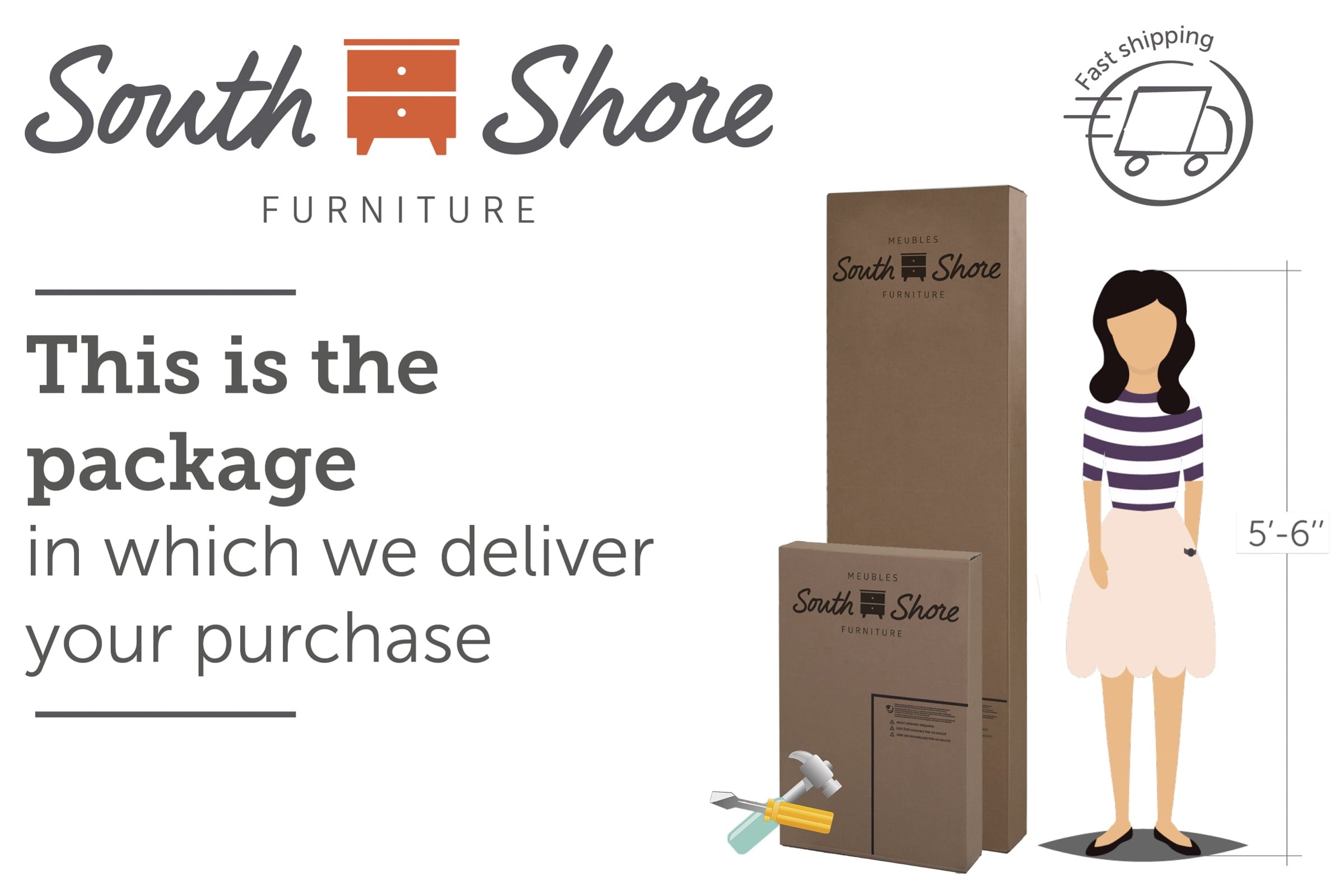 South Shore Crea Craft Table, Multiple Finishes