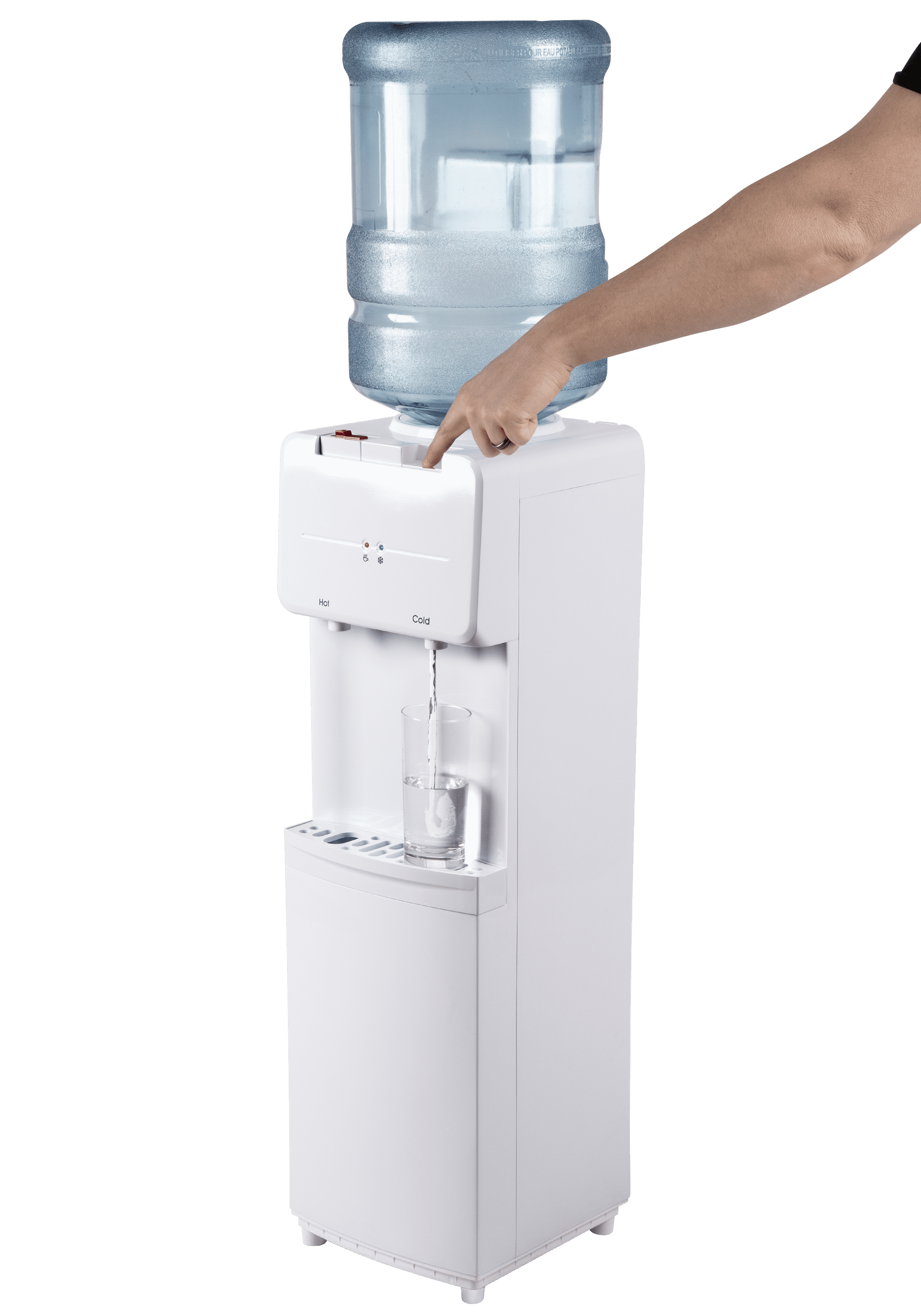 Great Value Top Loading Hot/Cold Temperature Water Dispenser, White Water Cooler