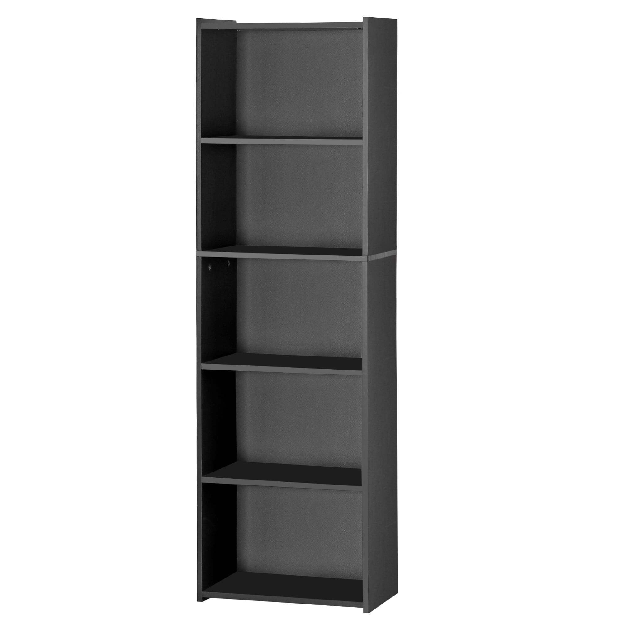 ZENSTYLE 5 Tier Bookcase Bookshelf Storage Wall Shelf Organizer Display Stand Home Office Black