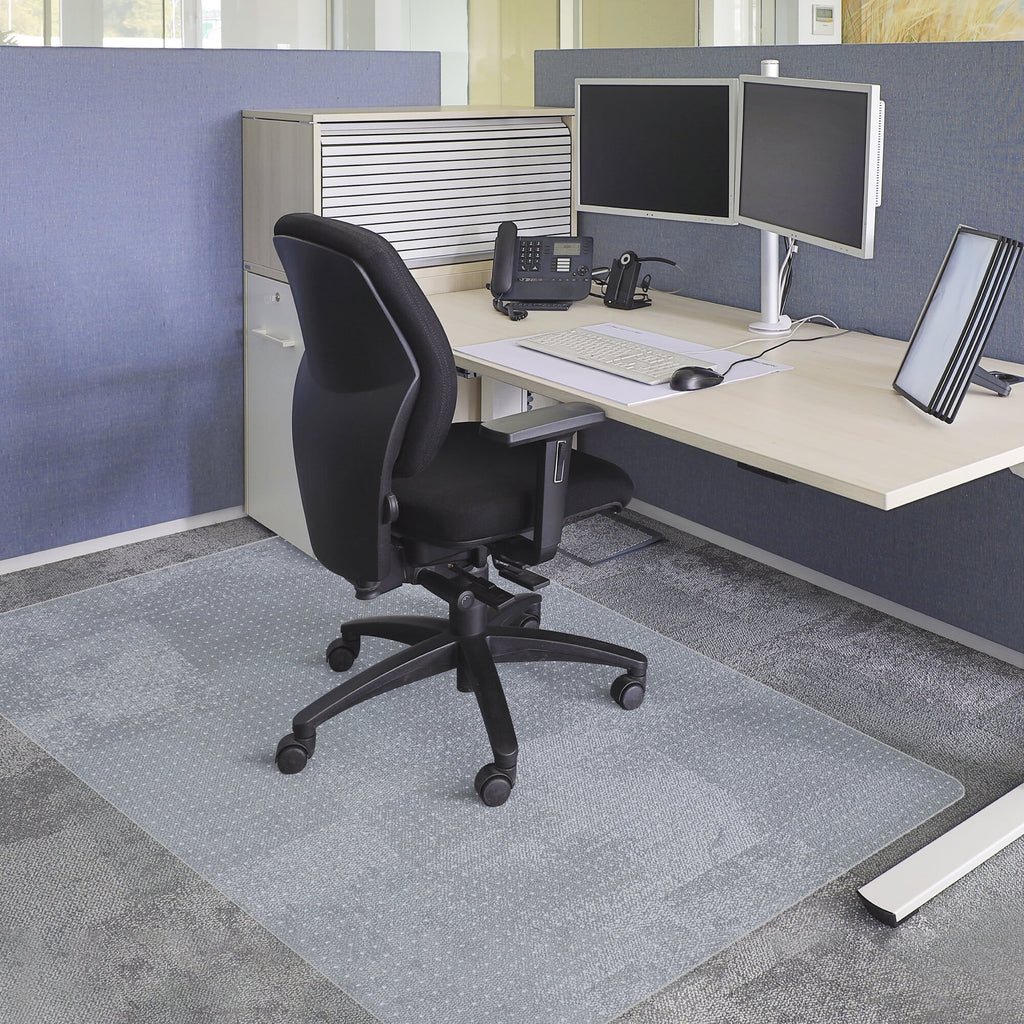 ZenSports 46"W x 60"L Clear PVC Chair Mat Office Mat for Carpet W/Cleats, Phthalate Free