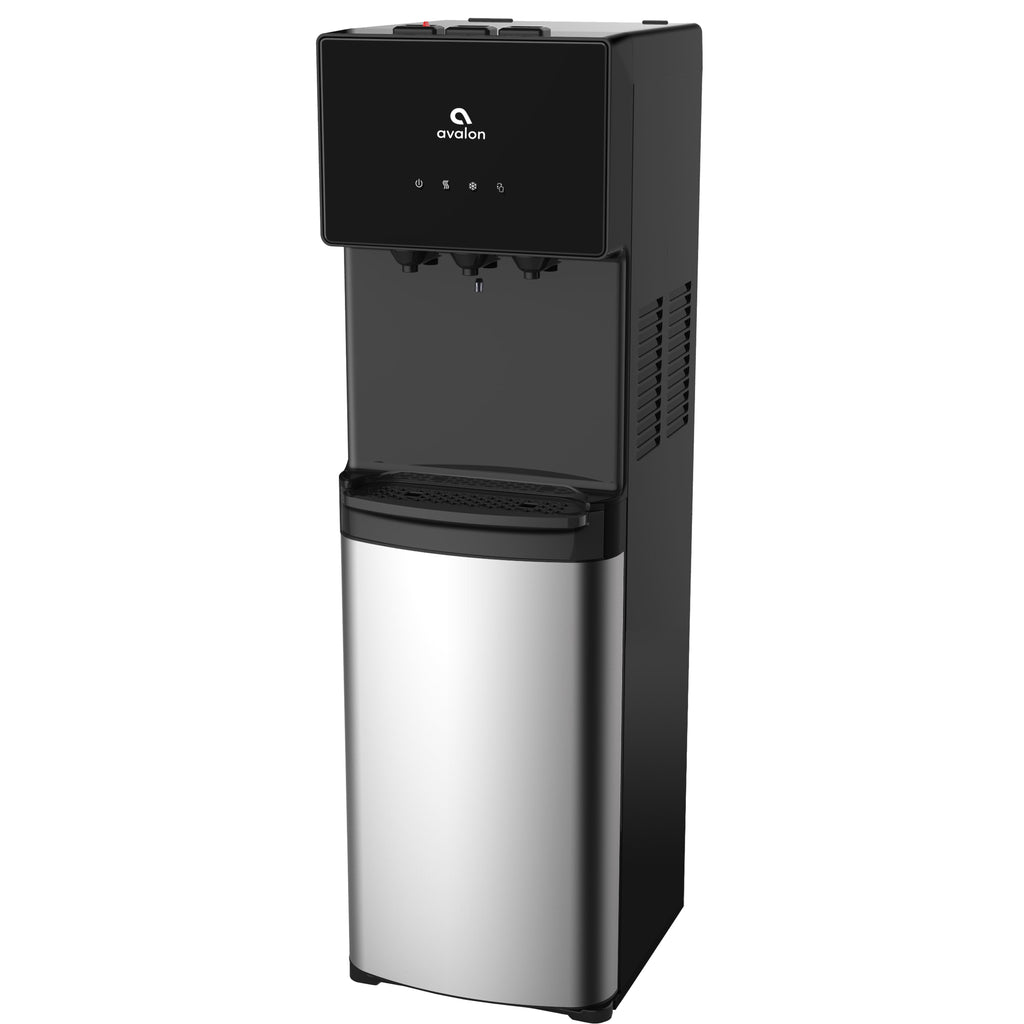 Avalon Bottom Load Water Cooler 3 Temp, Stainless/Black. 41 in