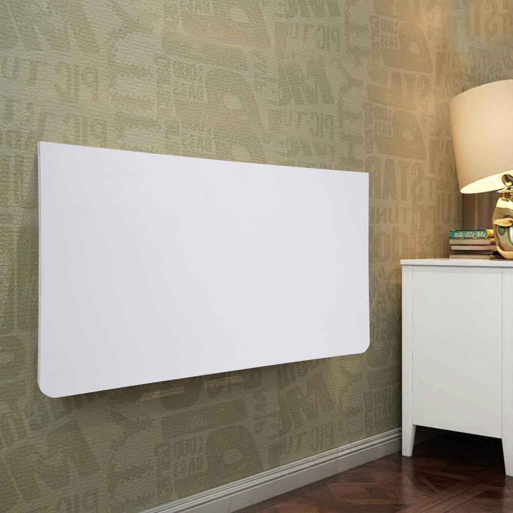 Yescom Wall Mounted Floating Folding Desk Wooden PC Dining Drop Leaf Table 24"x16" 50lbs Weight Capicity for Study White