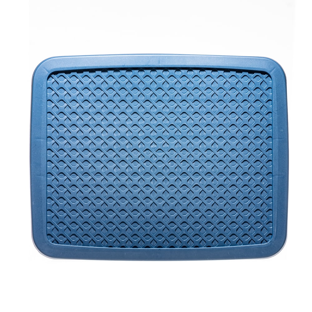 Mainstays Extra Large Decorative Plastic Storage Basket W/Lid, Blue Cove