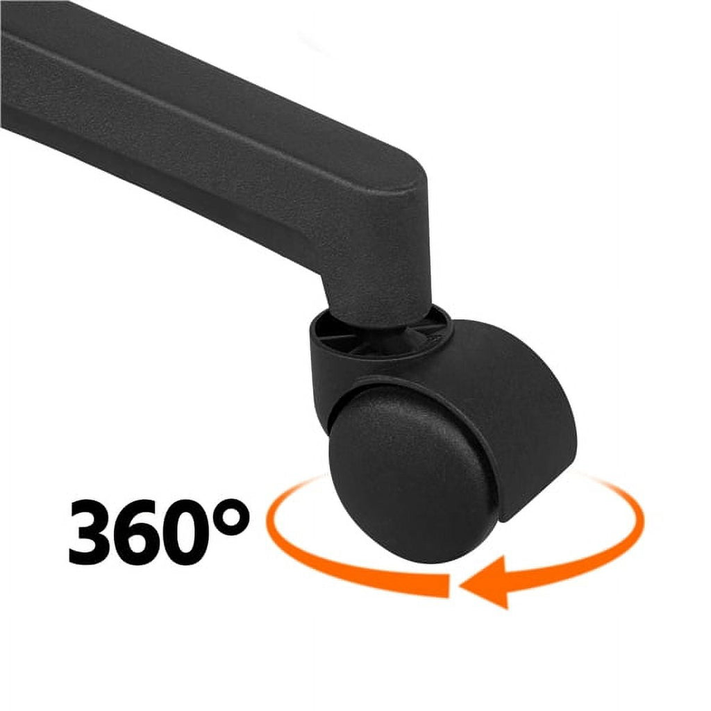 Yaheetech Swivel Mesh Office Chair with Leather Padded Seat and Armrests, Black