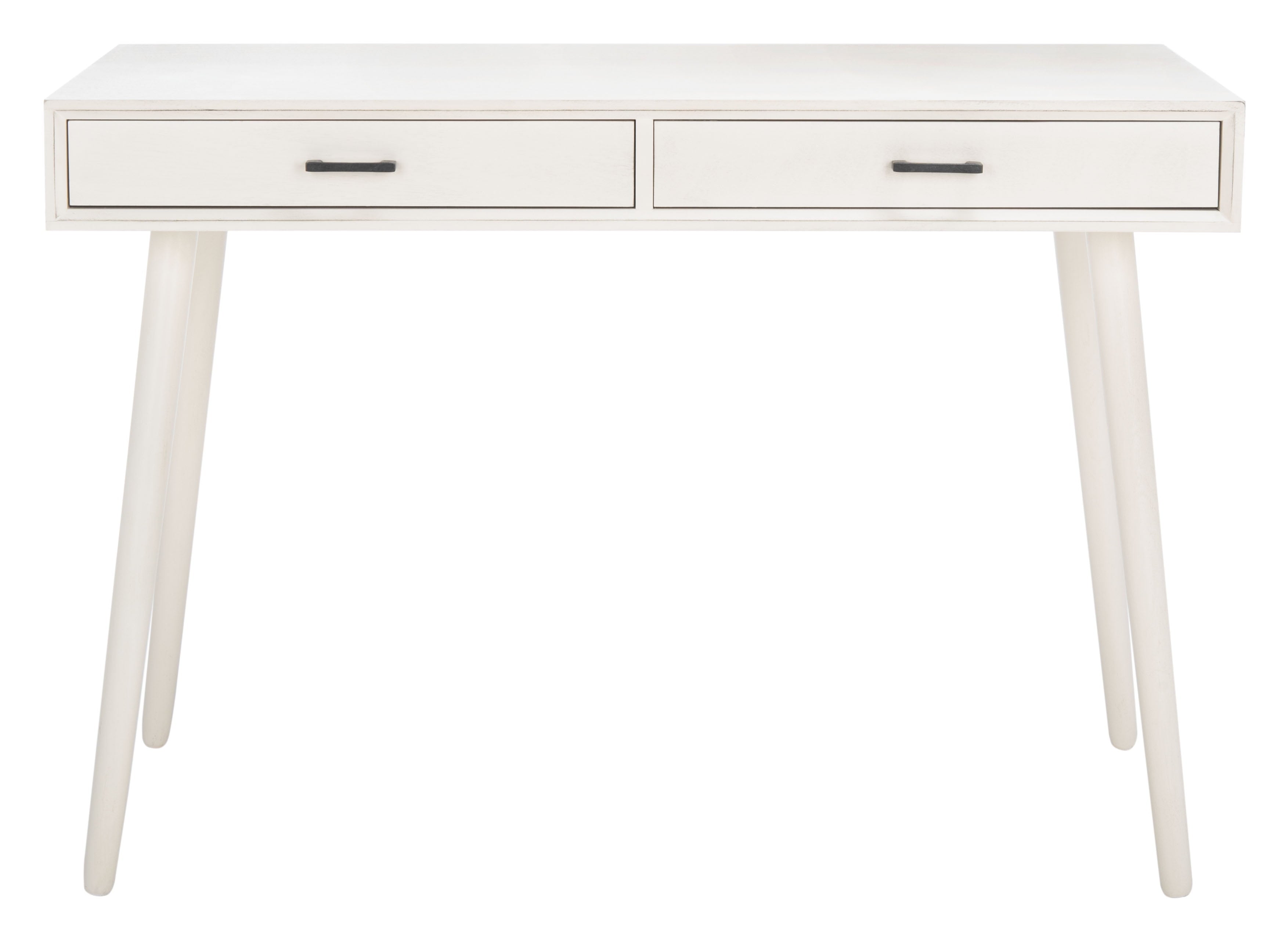 SAFAVIEH O'Dwyer Solid Retro 2 Drawer Writing Desk, Distressed White