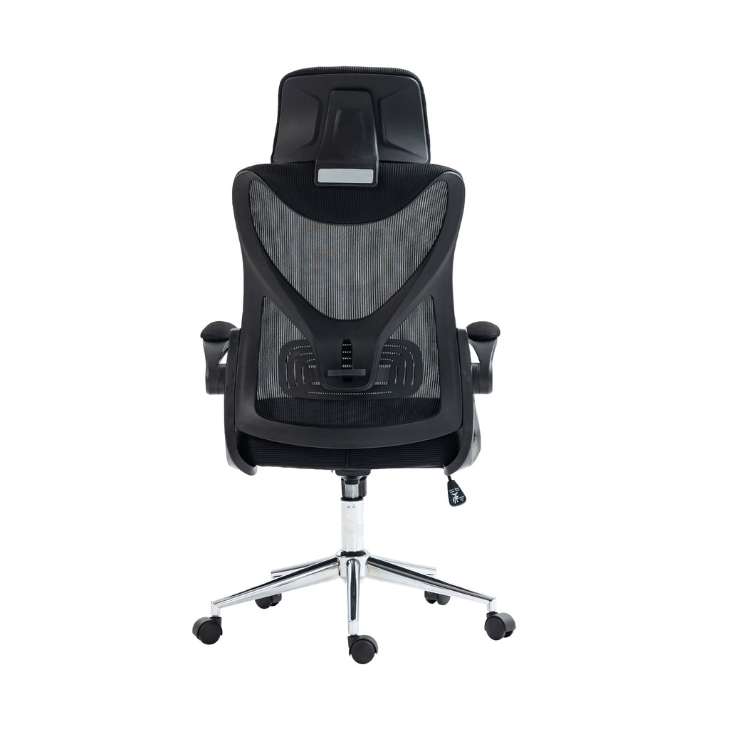 Techni Mobili Essential Ergonomic Office Chair with Lumbar Support & Adjustable Headrest, Black RTA-3263C-BK