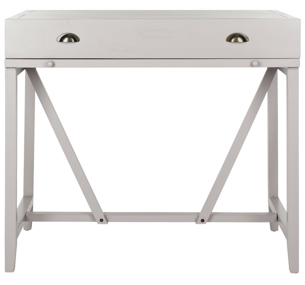 SAFAVIEH Wyatt Industrial Rustic Writing Desk w/ Pull Out, Quartz Grey