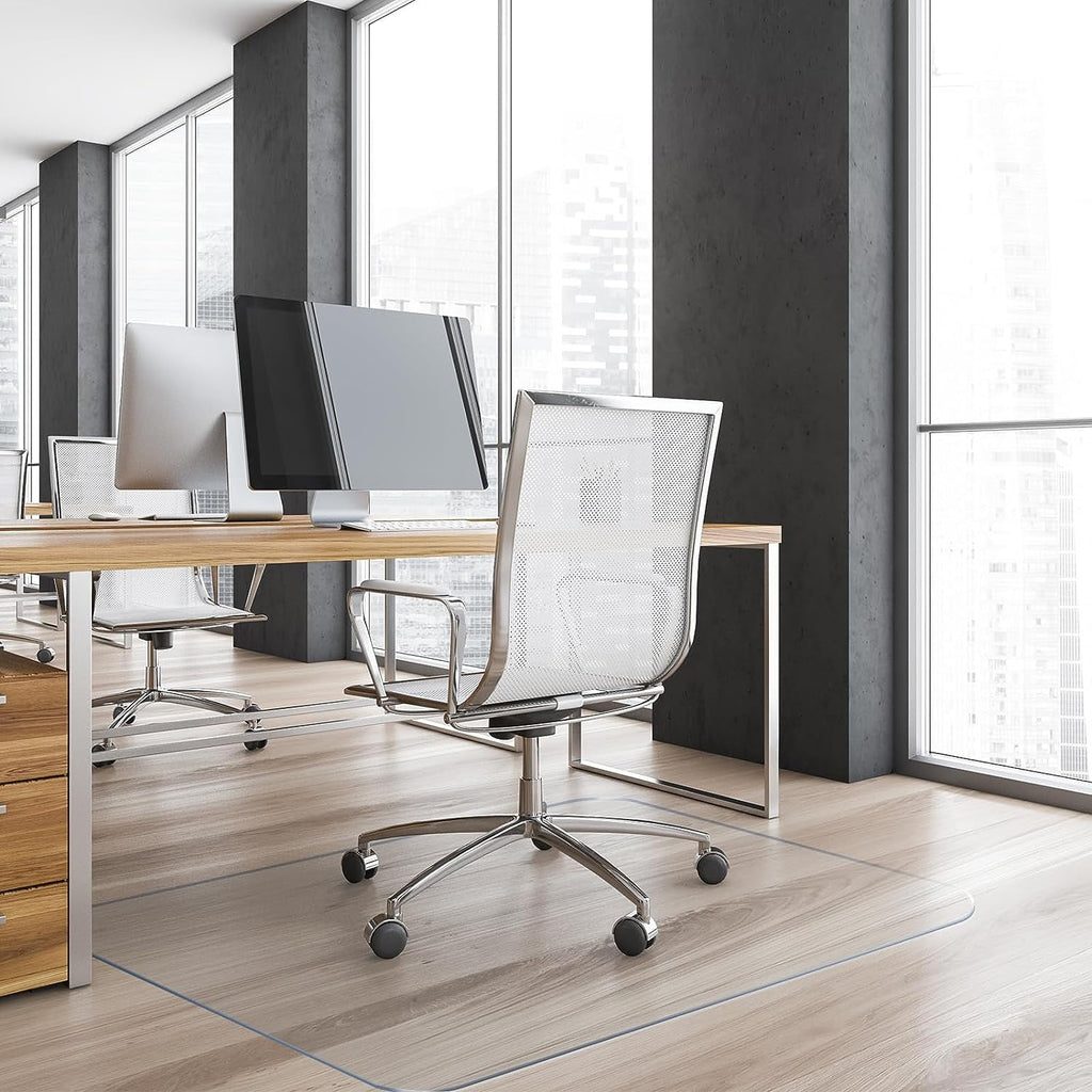 Yecaye PVC Heavy Duty Desk Chair Floor Mat for Hardwood Floor 36" x 48", Home Office Protector Mat, Clear