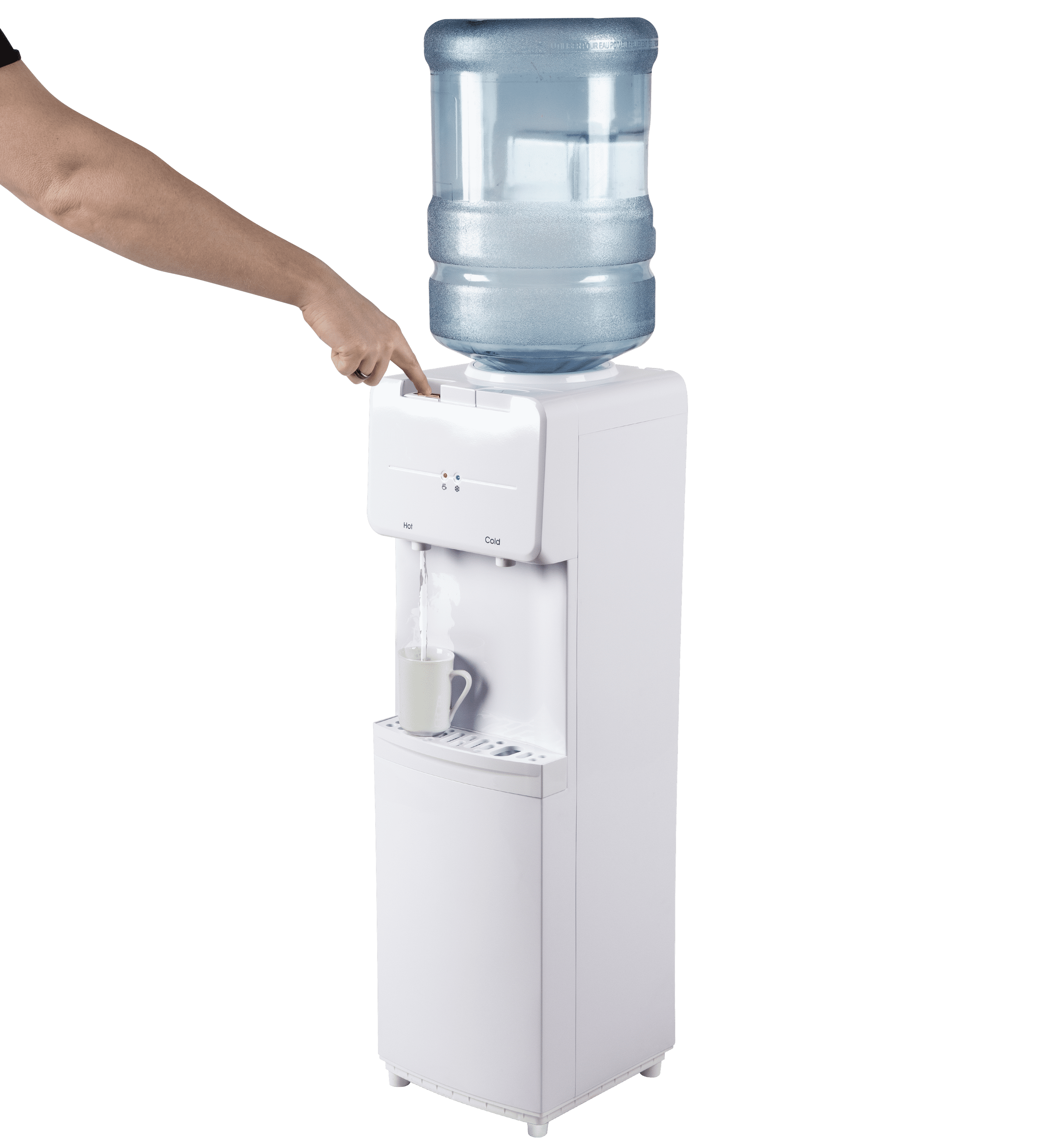 Great Value Top Loading Hot/Cold Temperature Water Dispenser, White Water Cooler