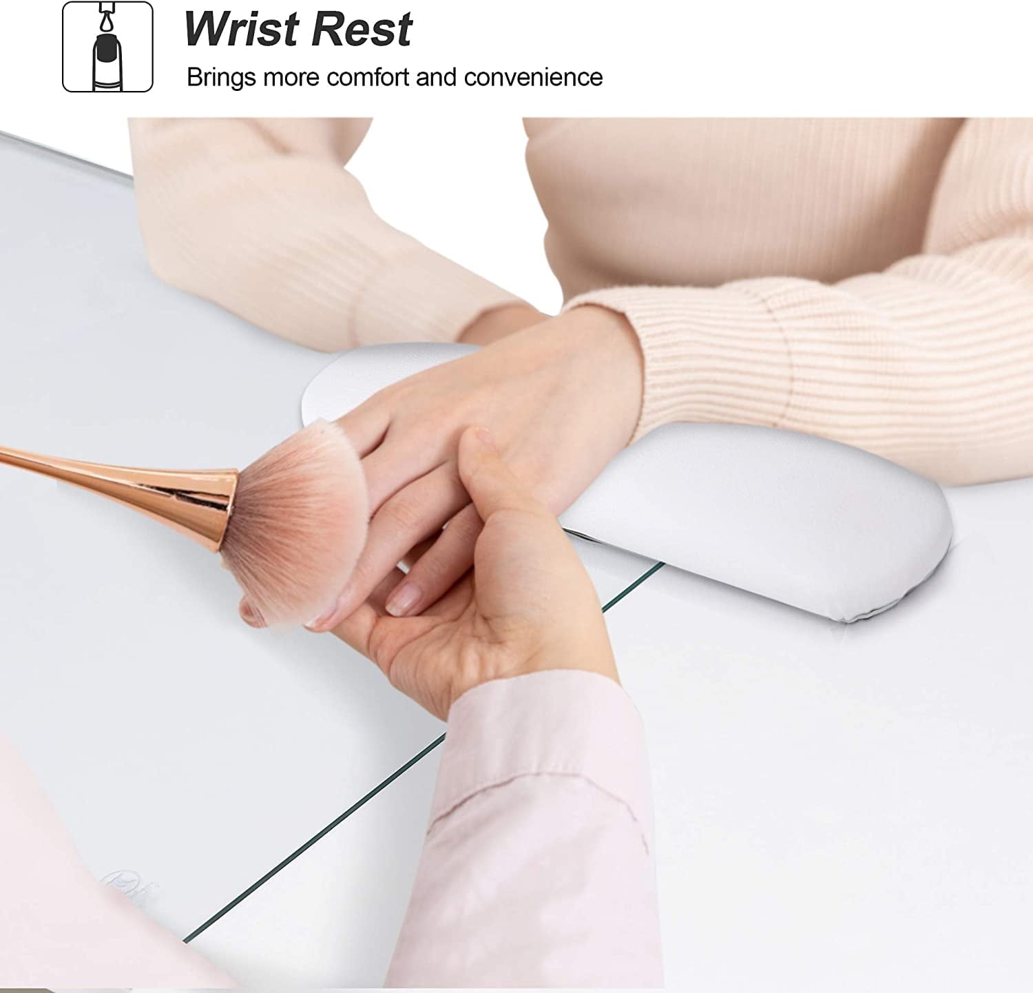 BarberPub Makeup Vanity Desk with Storage Drawer and Cabinet, Nail Desk with Glass Top