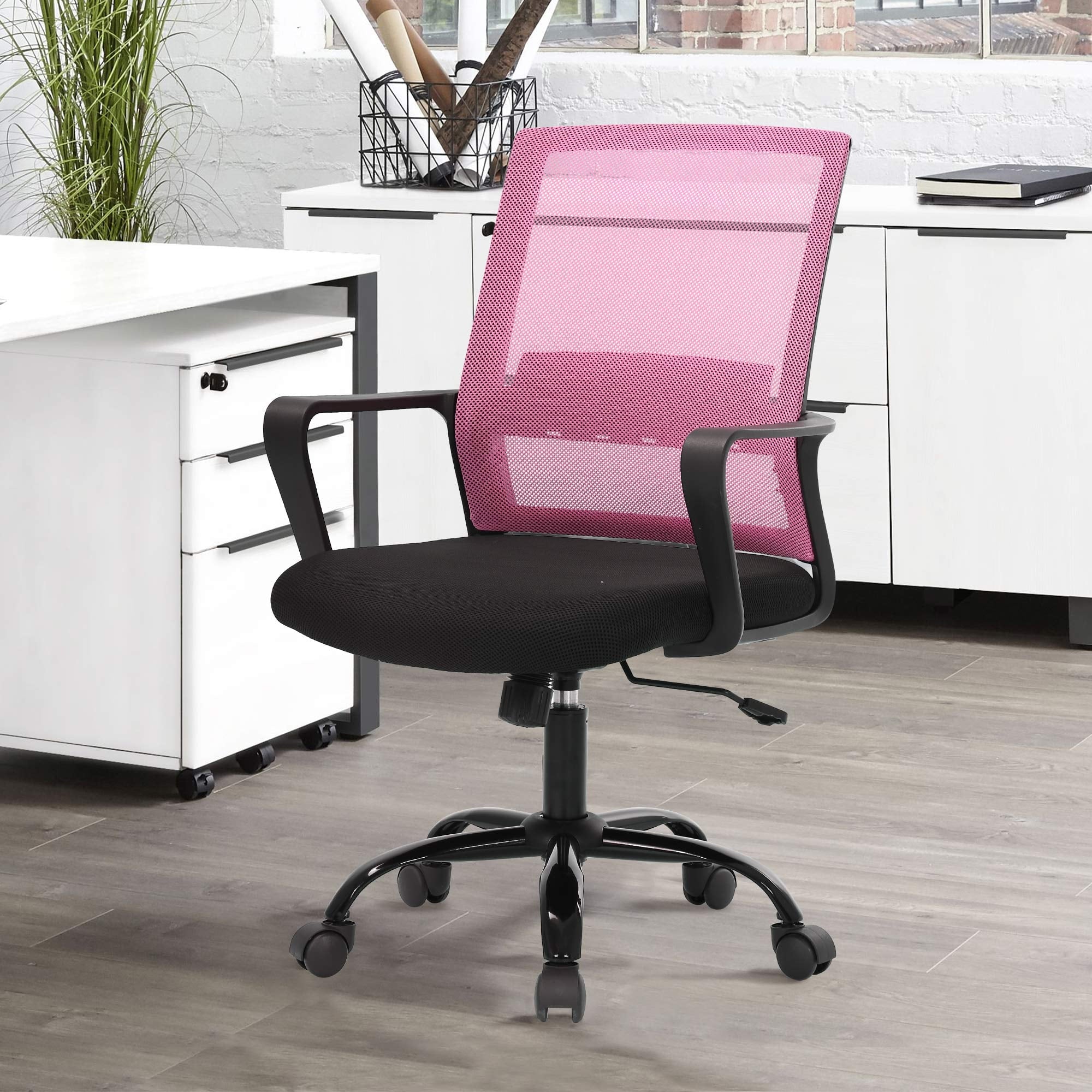 CL.HPAHKL Mesh Office Chair, Computer Desk Chair Backrest Hight Adjustable Comfortable Home Office Desk Chairs with Lumbar Support Armrest Swivel Rolling Chair for Men Women Task Chair