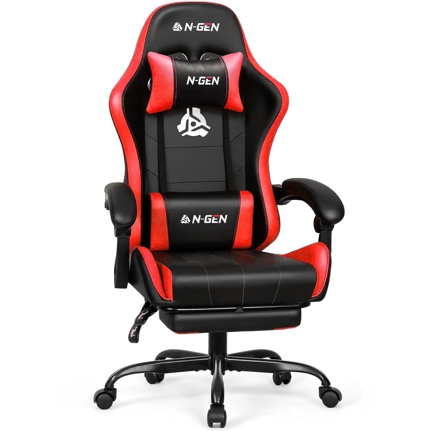 CELTOSS Red Office Gaming Chair with Footrest & Lumbar Support, Ergonomic Adjustable Computer Chair with Swivel Seat & Headrest