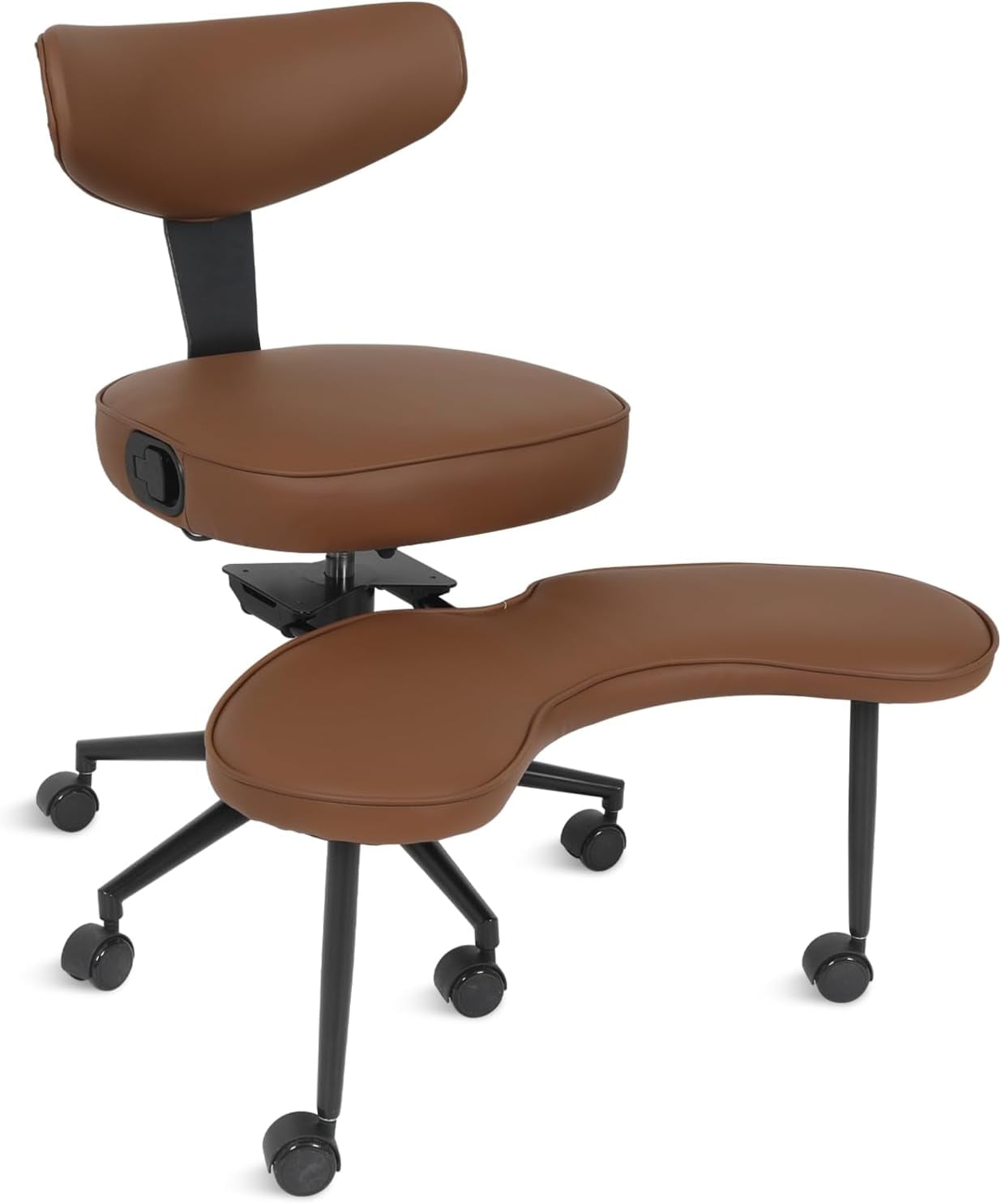 ELECWISH Meditation Chair, Criss Cross Chair with Wheels, ADHD Chair for Adults with Back Support, Kneeling Chair, Yoga Desk Chair, Brown