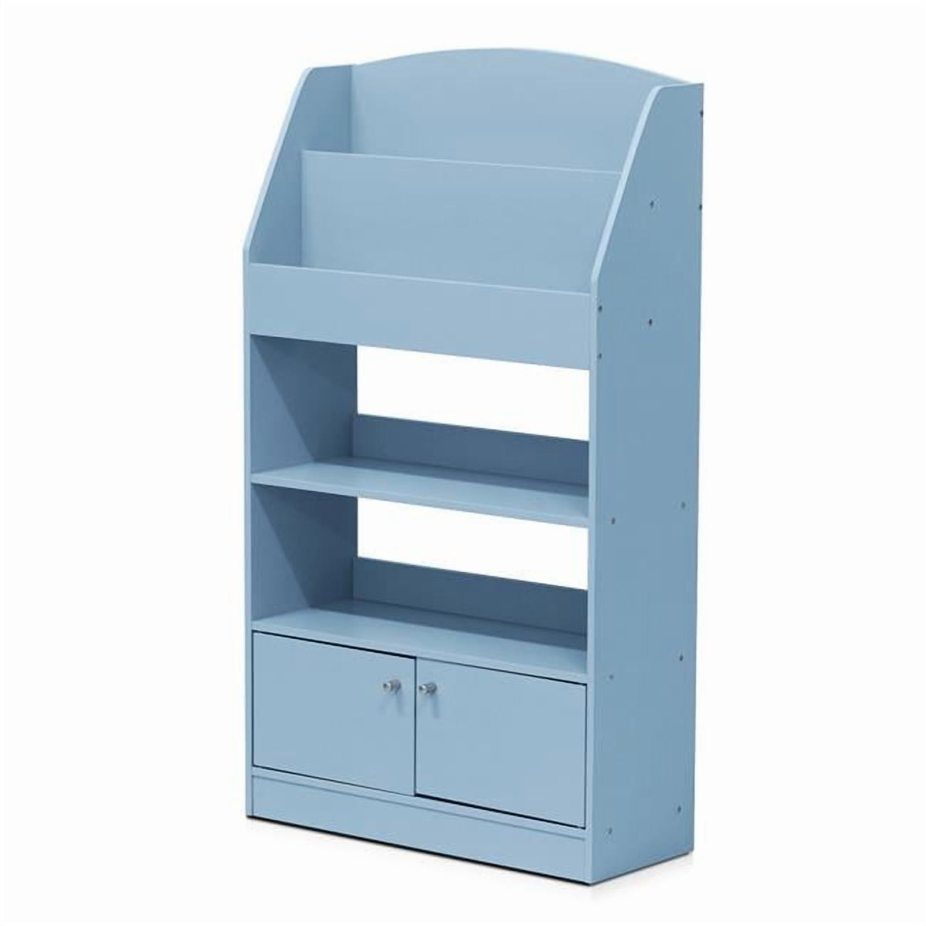 Kidkanac Magazine & Bookshelf with Toy Storage Cabinet, Light Blue