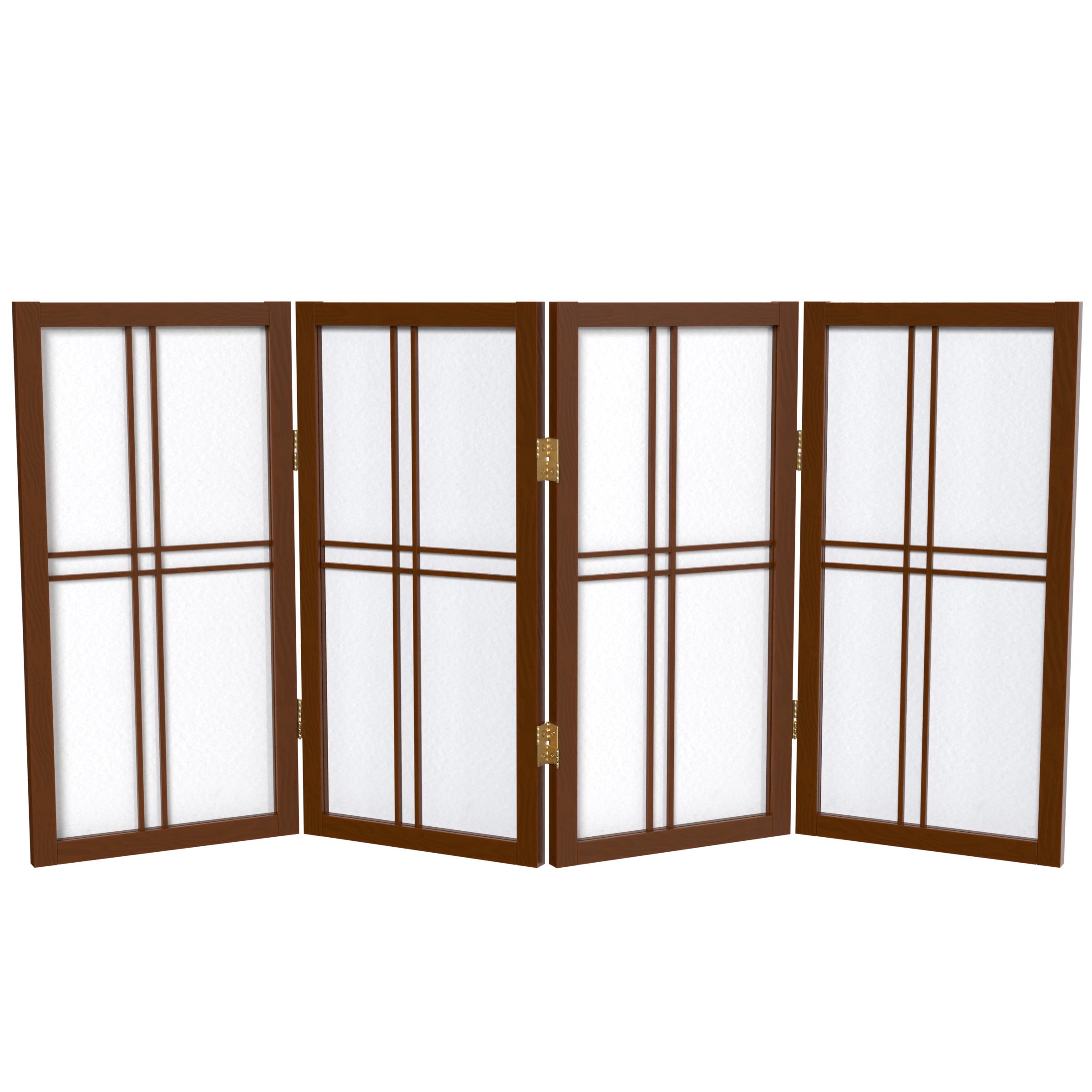 Red Lantern 6 ft. Tall Double Cross Shoji Screen - Black - 3 Panels