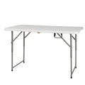 SamyoHome 4' Plastic Folding Rectangular Card Table, White, Table for Indoor Outdoor, White