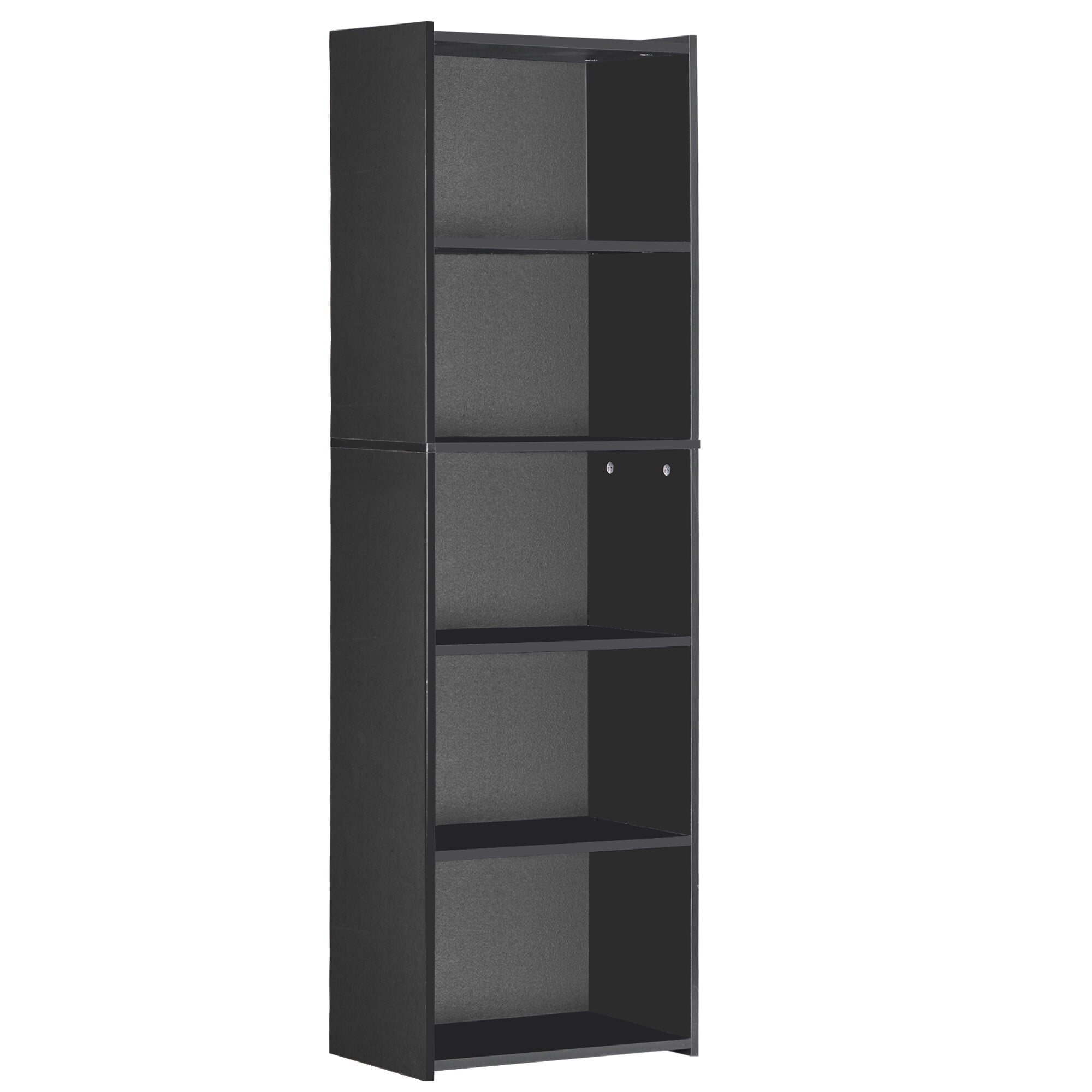 ZENSTYLE 5 Tier Bookcase Bookshelf Storage Wall Shelf Organizer Display Stand Home Office Black