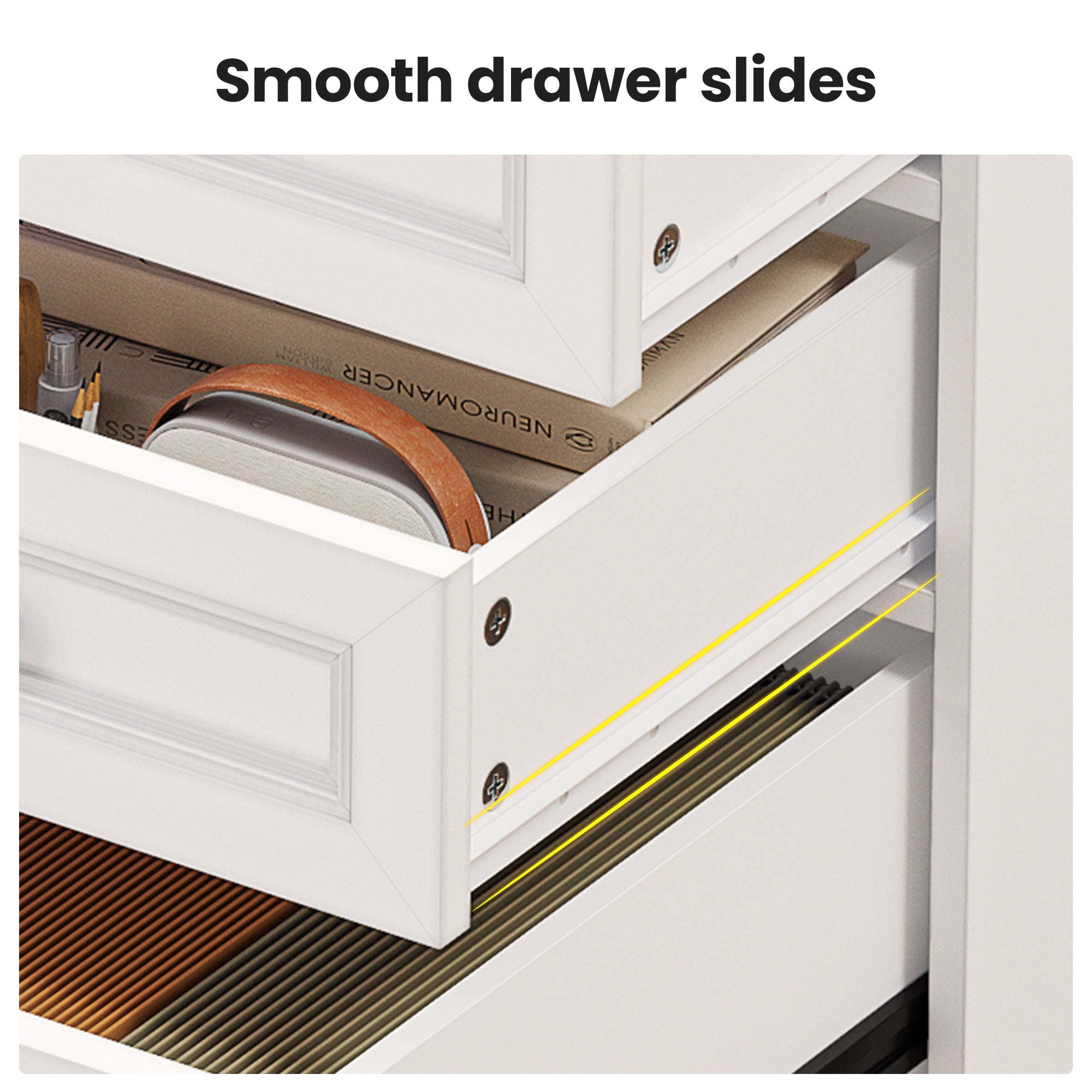 Afuhokles 59" Computer Desk with 5 Drawers and Charging Station, Farmhouse Office Desk for Home Office, White