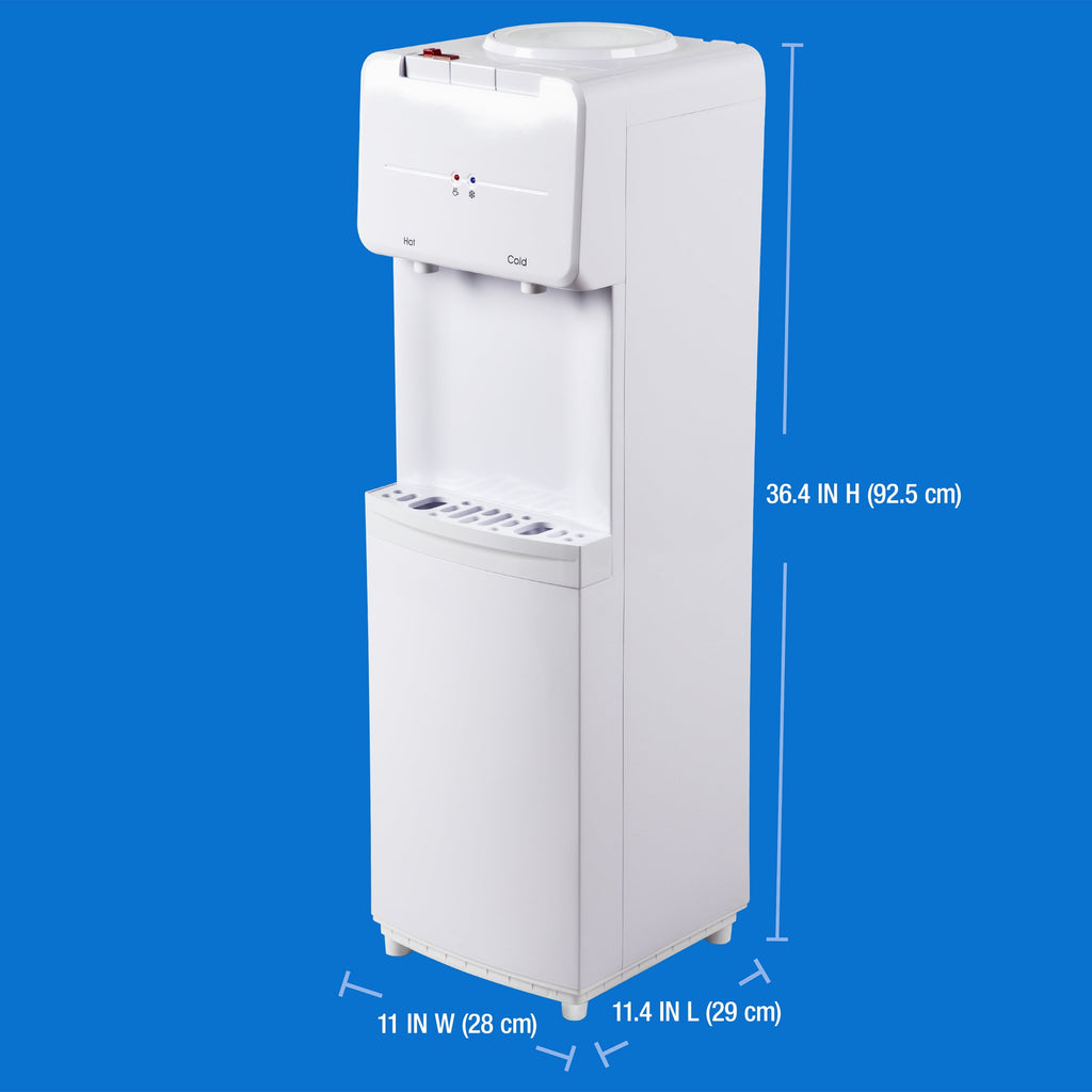 Great Value Top Loading Hot/Cold Temperature Water Dispenser, White Water Cooler