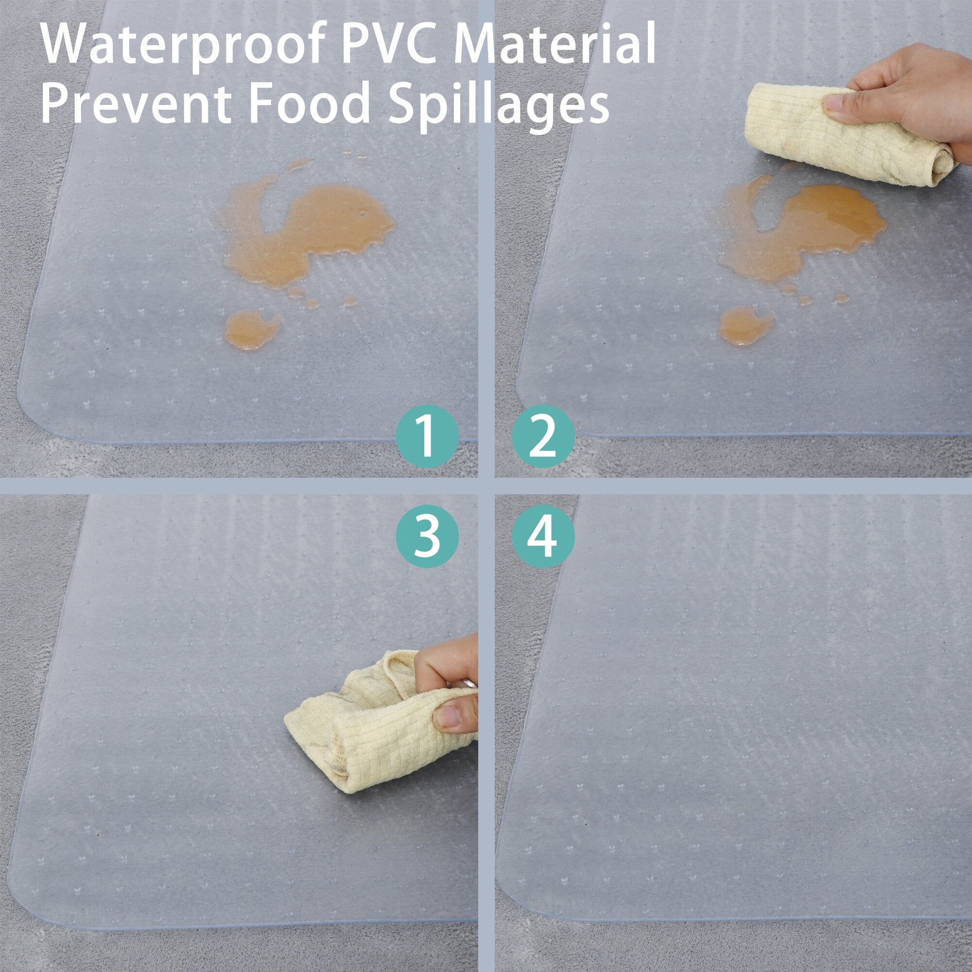 ZenSports 46"W x 60"L Clear PVC Chair Mat Office Mat for Carpet W/Cleats, Phthalate Free