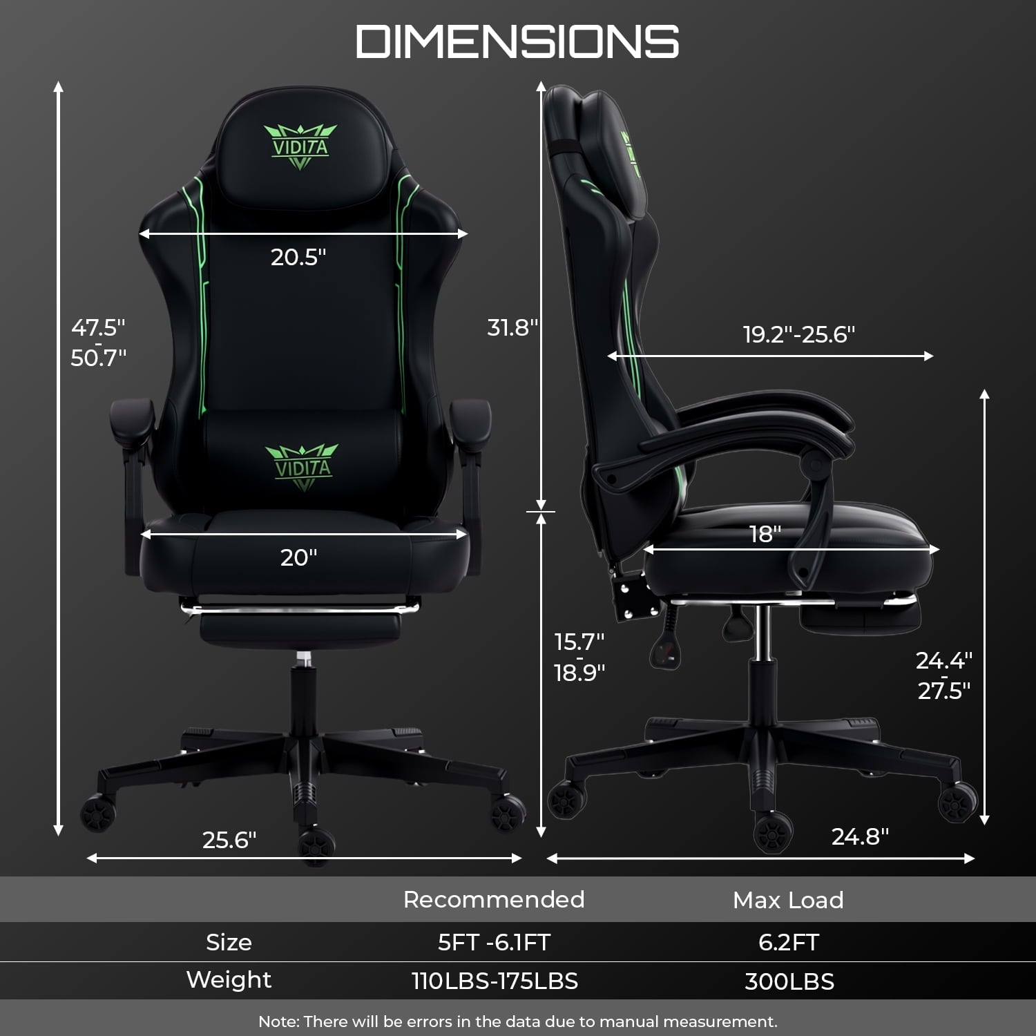 Alvantor Gaming Chair with Footrest & Massage, High Back PU Leather, Black/Blue/Red