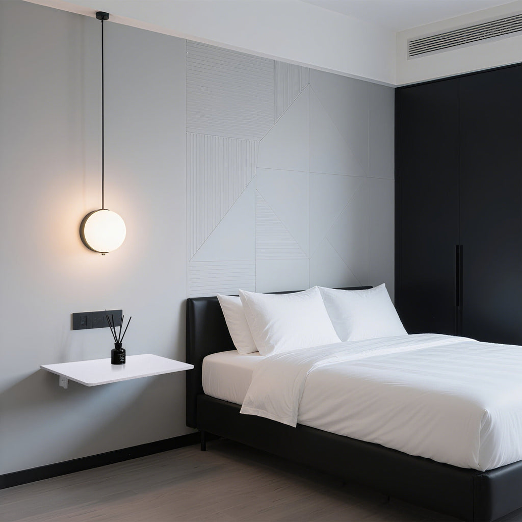 Yescom Wall Mounted Floating Folding Desk Wooden PC Dining Drop Leaf Table 24"x16" 50lbs Weight Capicity for Study White