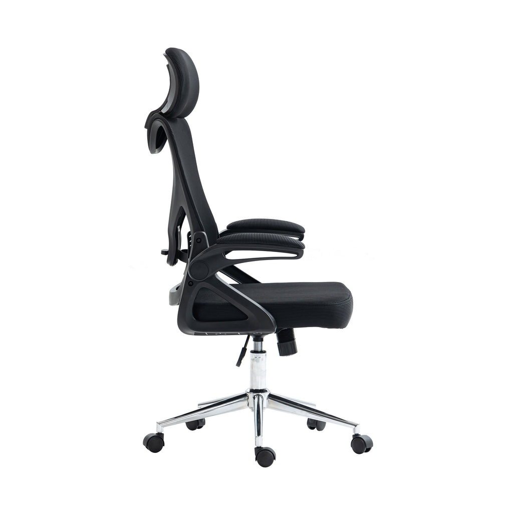Techni Mobili Essential Ergonomic Office Chair with Lumbar Support & Adjustable Headrest, Black RTA-3263C-BK