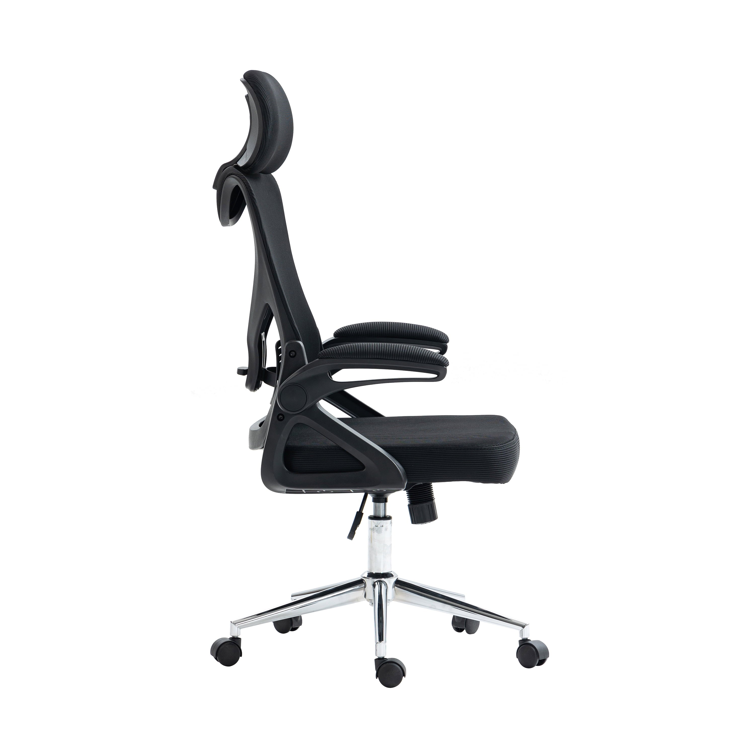 Techni Mobili Essential Ergonomic Office Chair with Lumbar Support & Adjustable Headrest, Black RTA-3263C-BK